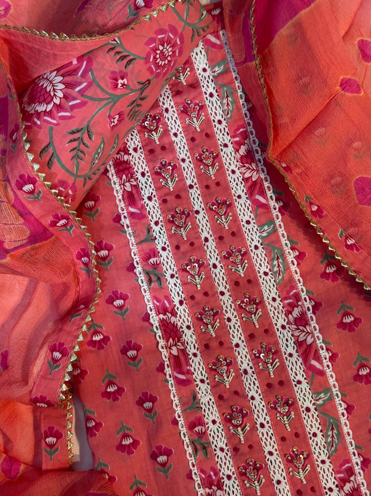 Beautiful Hand Embroidered Cotton Suit