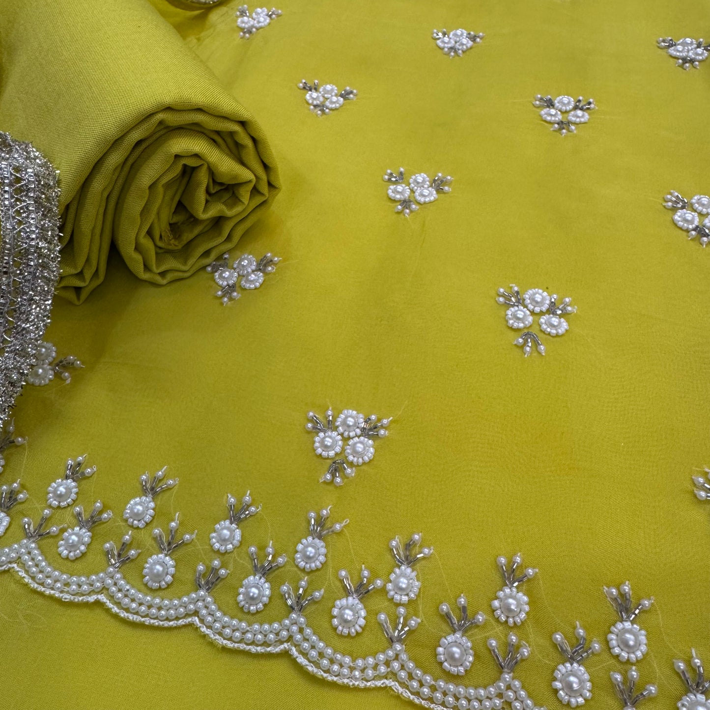 Beautiful Pearl Work Georgette Suit