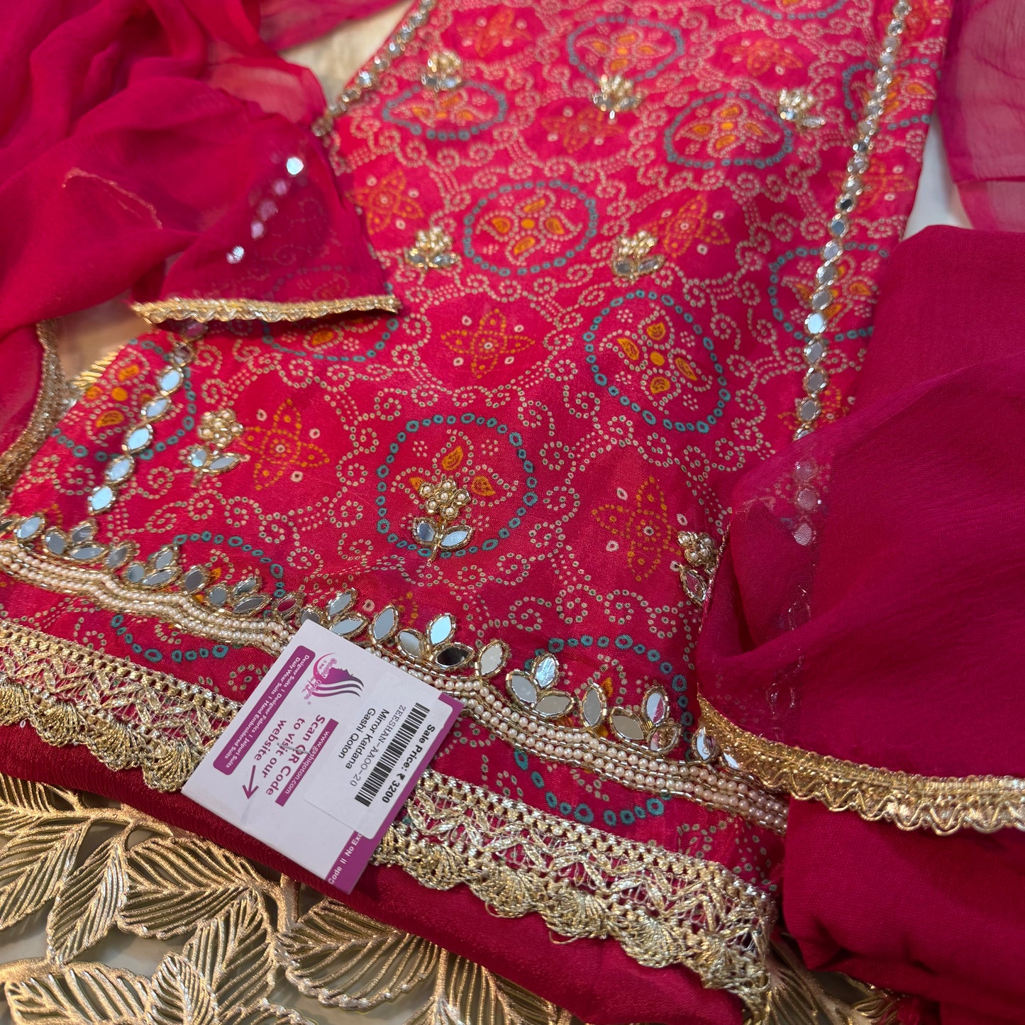 Hand Embroidered Crepe Suit