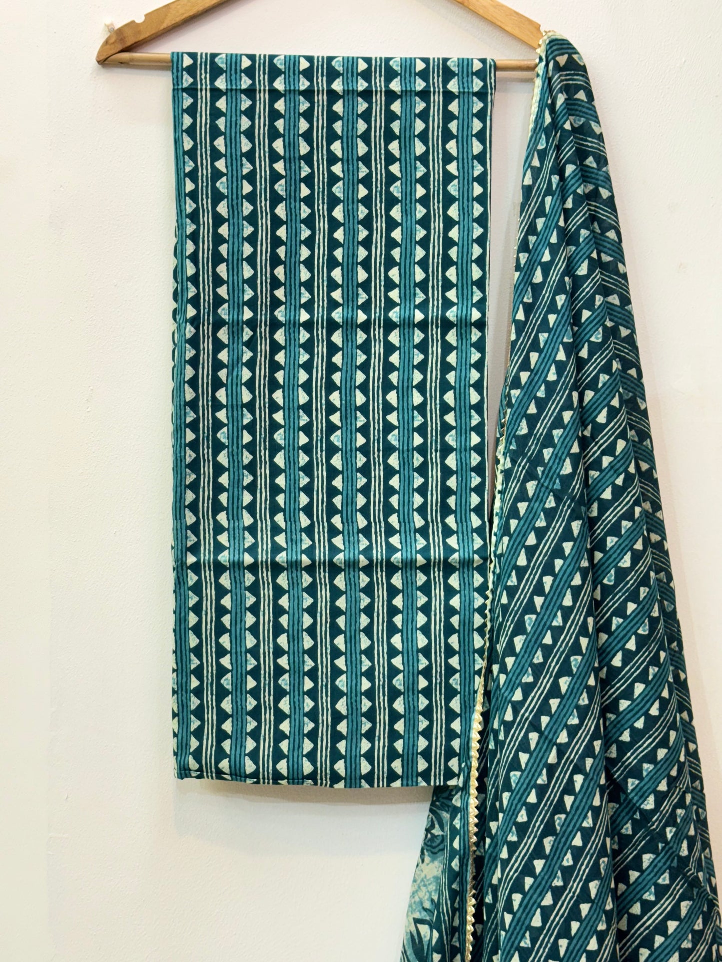 Jaipuri Gota Work Suit with mulmul Dupatta