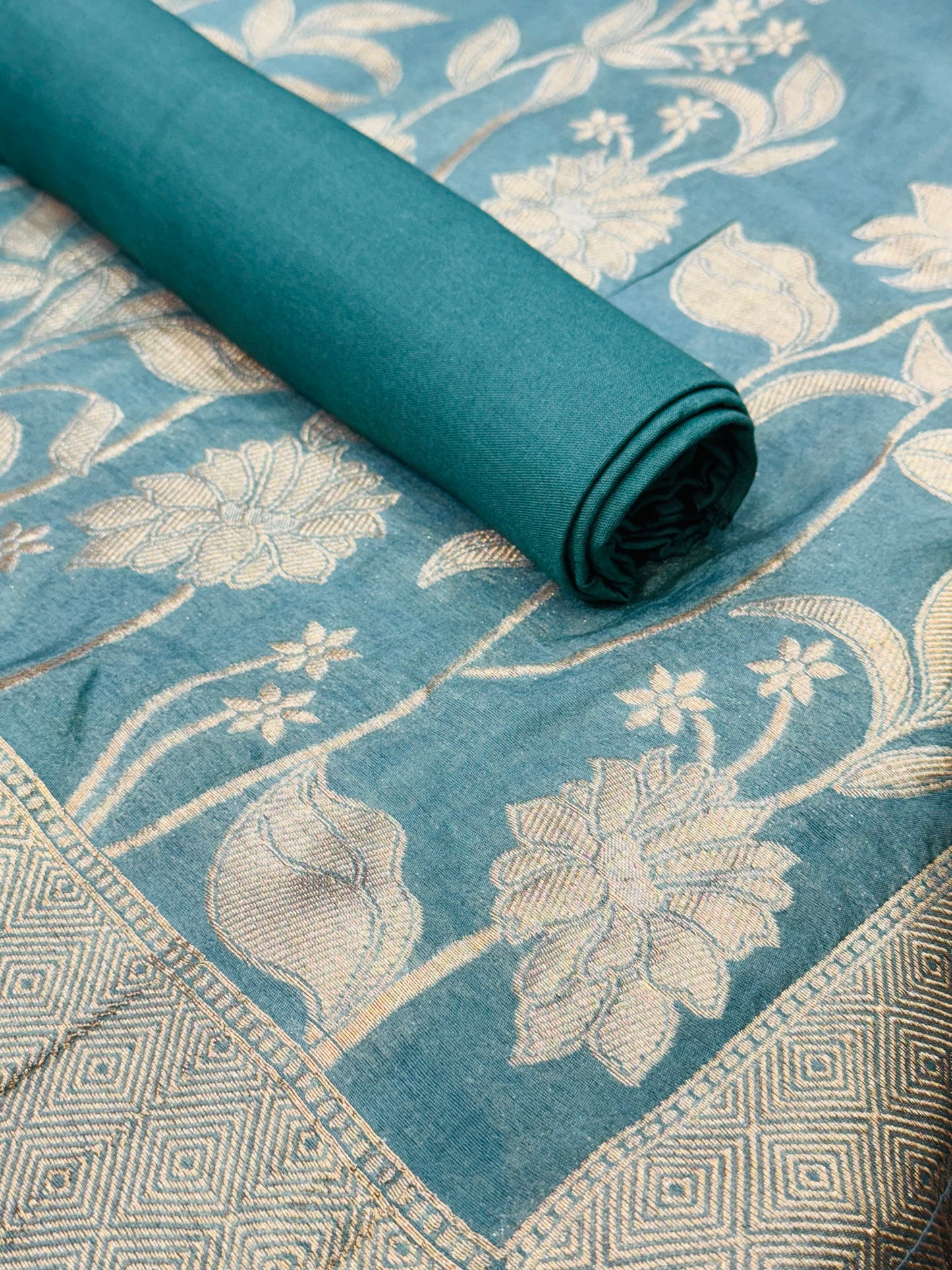 Banarsi Silk Suit With Beautiful Dupatta