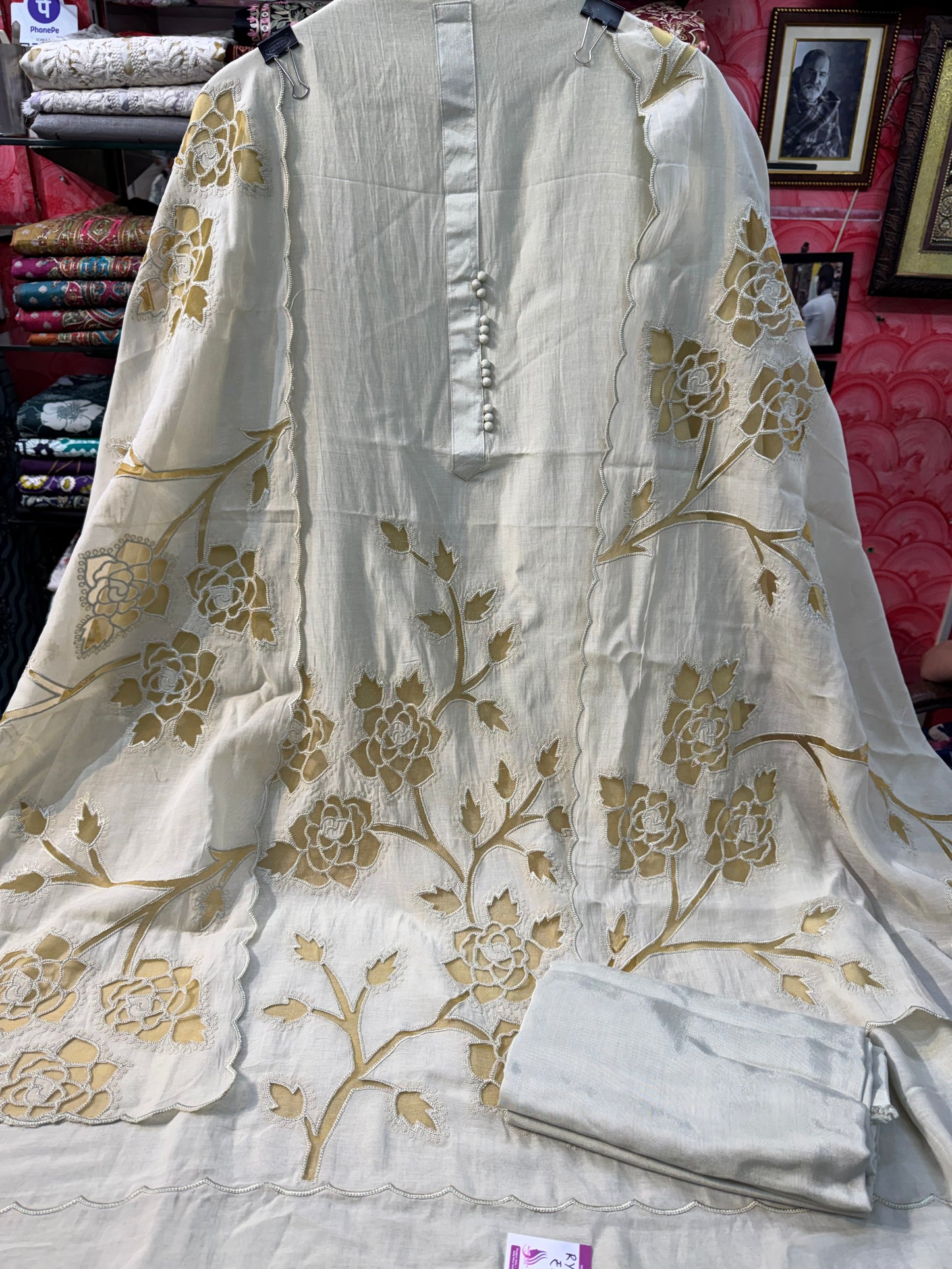 Designer MulMul Suit with Cut Work (HandWork)