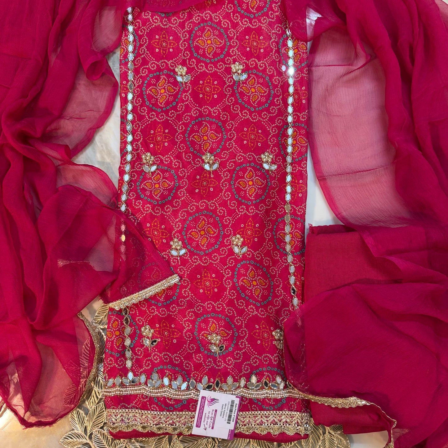 Hand Embroidered Crepe Suit