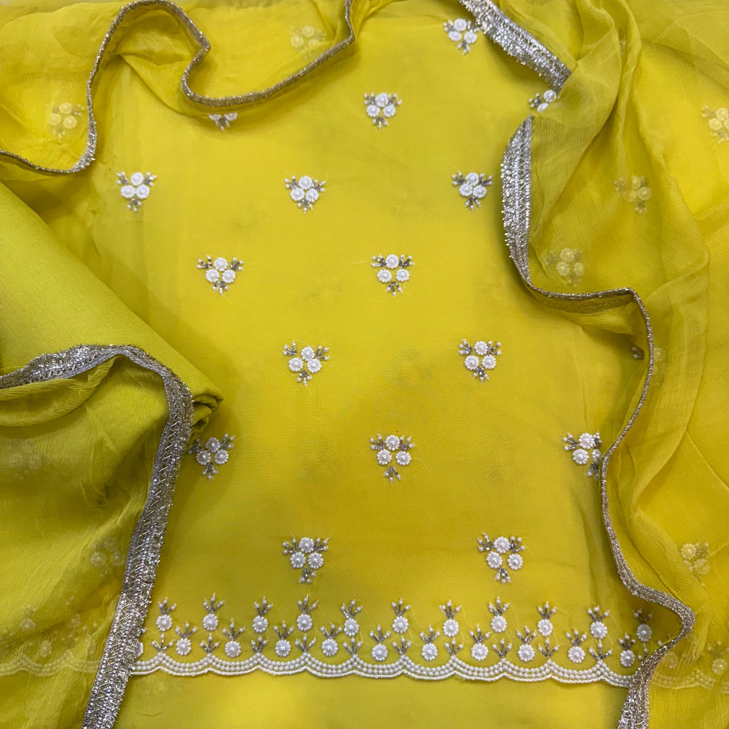 Beautiful Pearl Work Georgette Suit