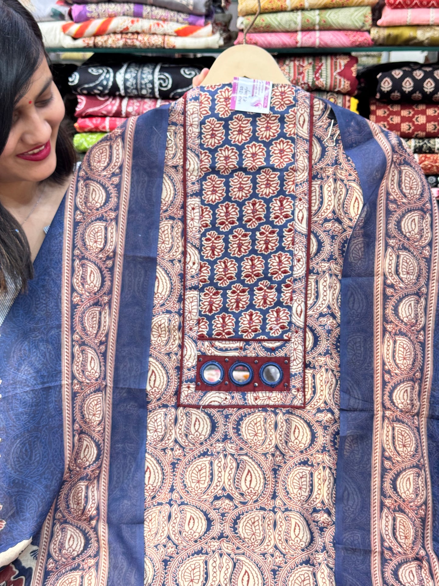 Cotton Suit with Real Mirror Designing