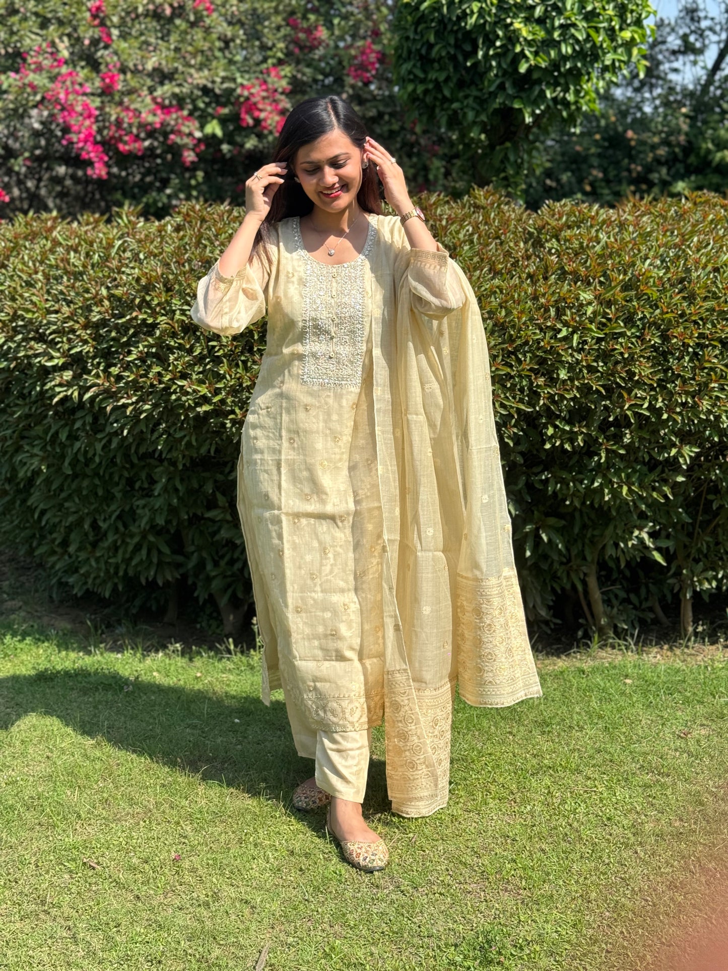 Beautiful Silk Embroidered Kurta Set