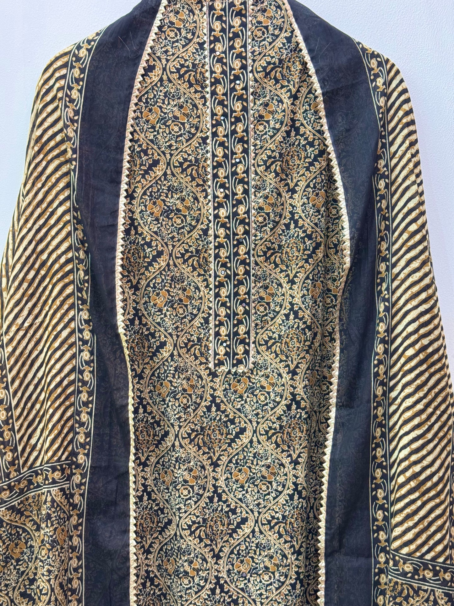 Jaipuri Gota Work Suit with mulmul Dupatta