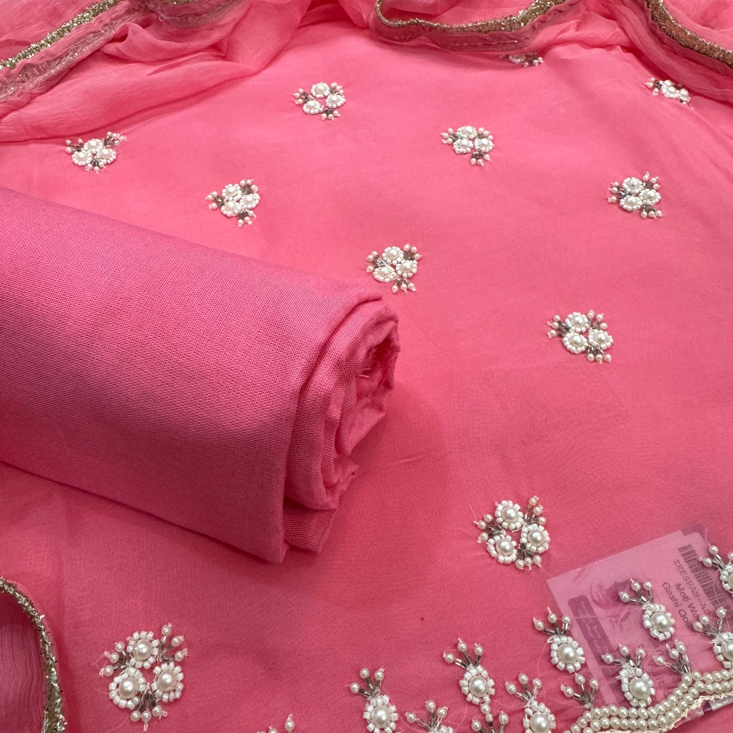 Beautiful Pearl Work Georgette Suit