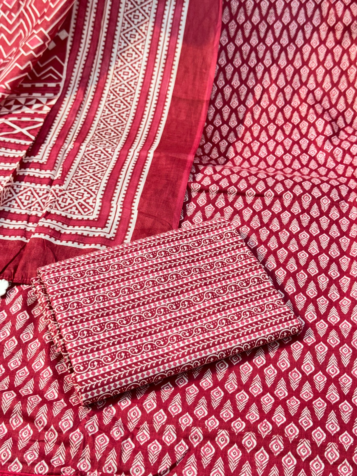 Cotton Suit with Designer Neck Patti