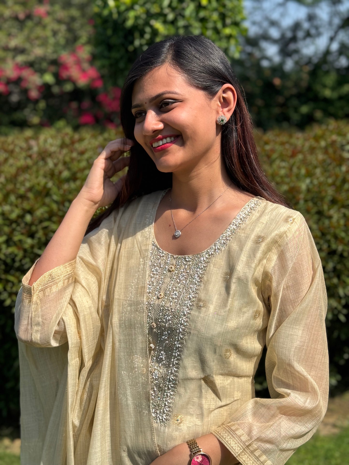Beautiful Silk Embroidered Kurta Set