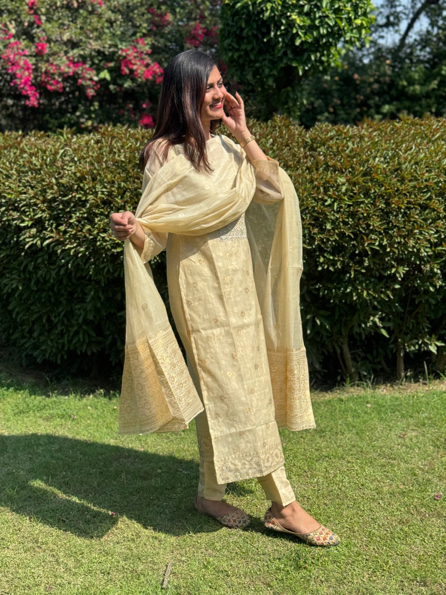 Beautiful Silk Embroidered Kurta Set