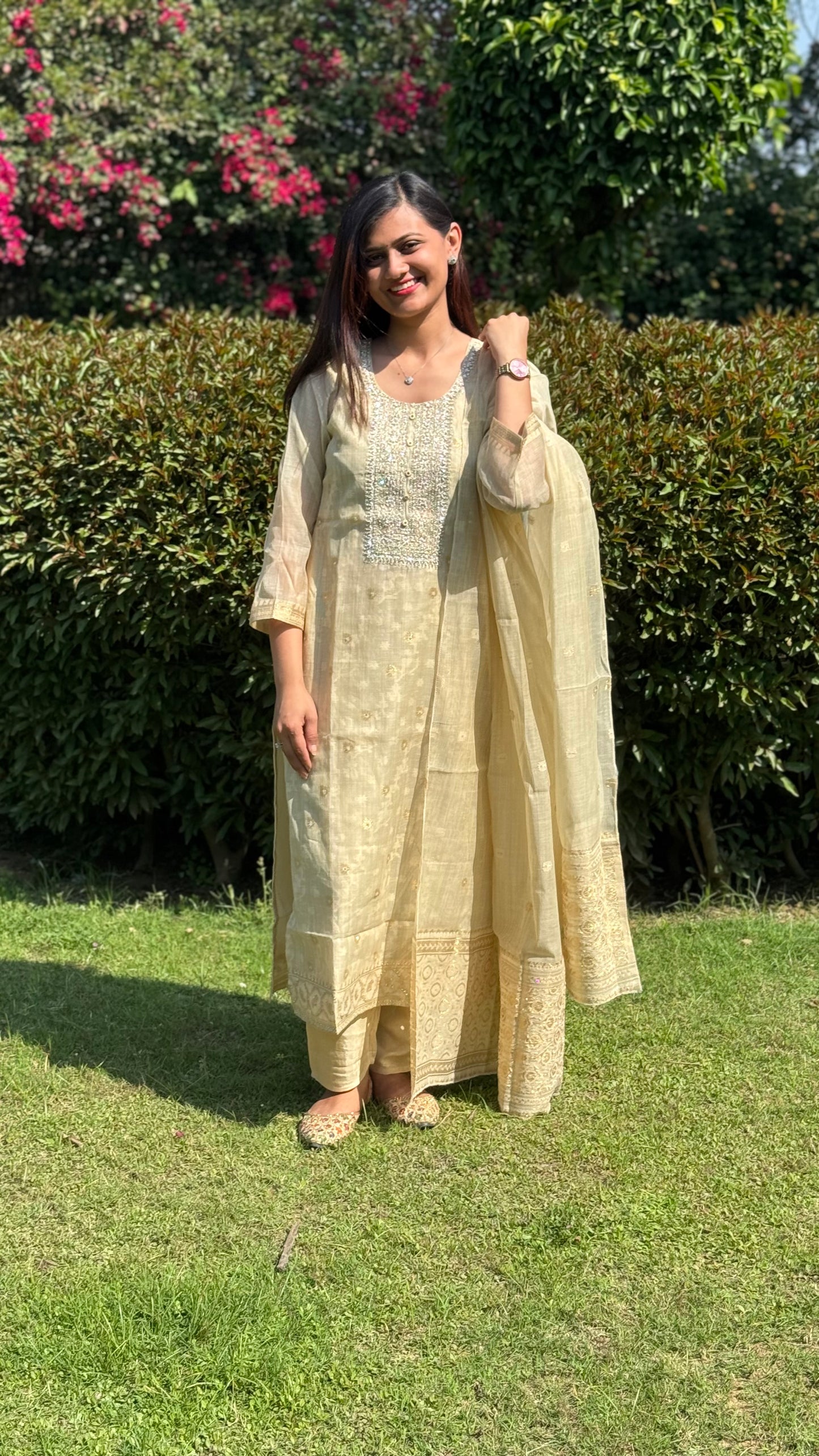 Beautiful Silk Embroidered Kurta Set