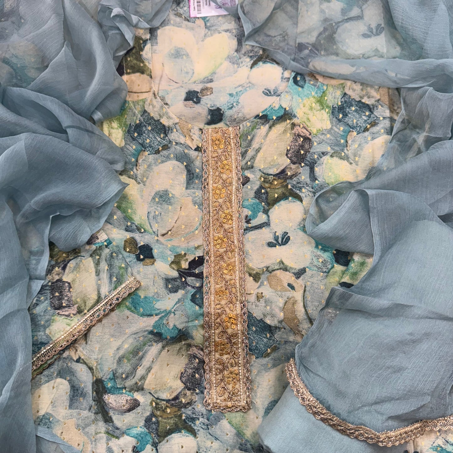 Printed Modal Silk Suit