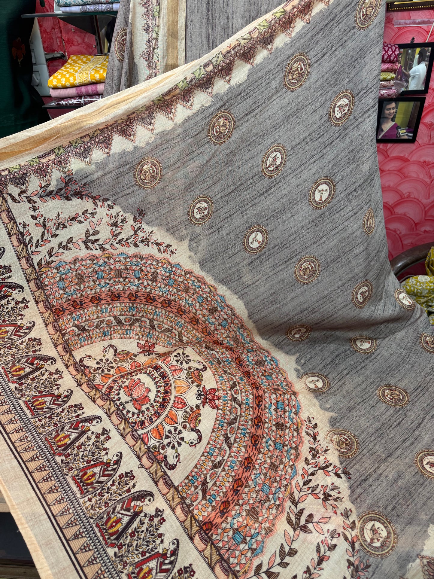 Madhubani Maheshwari Silk Siit