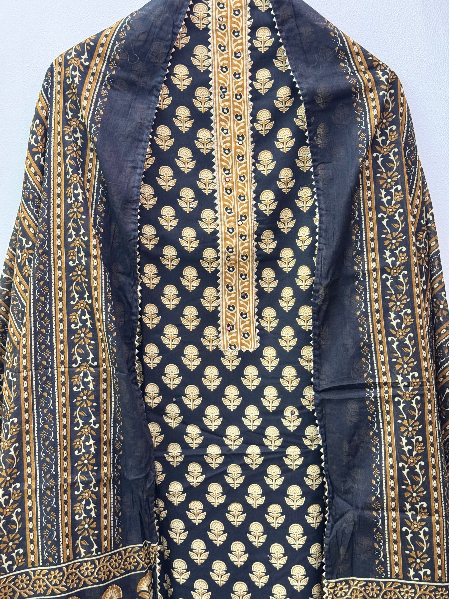 Jaipuri Gota Work Suit with mulmul Dupatta