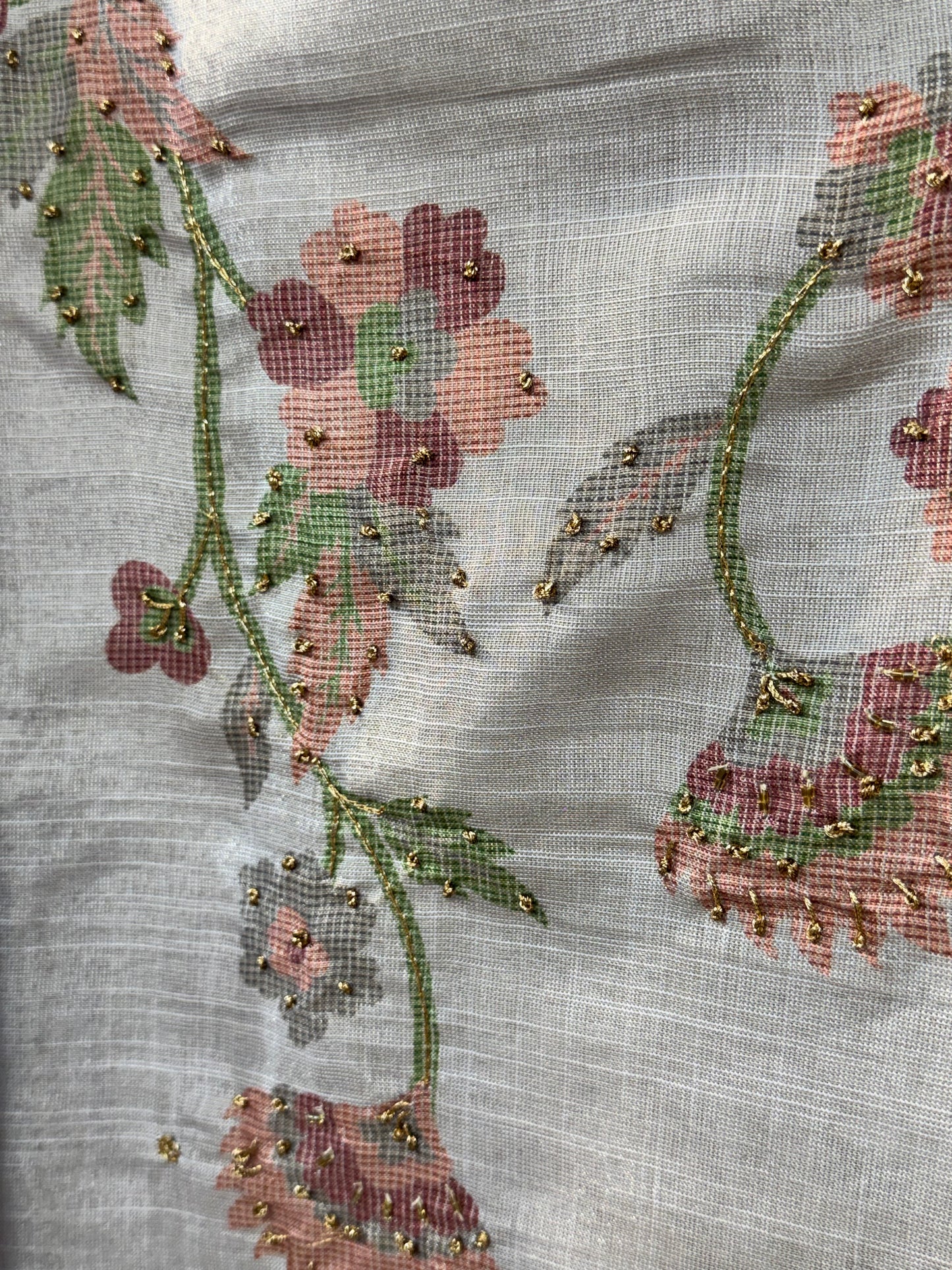 Embroidered Shimmer Linen Suit