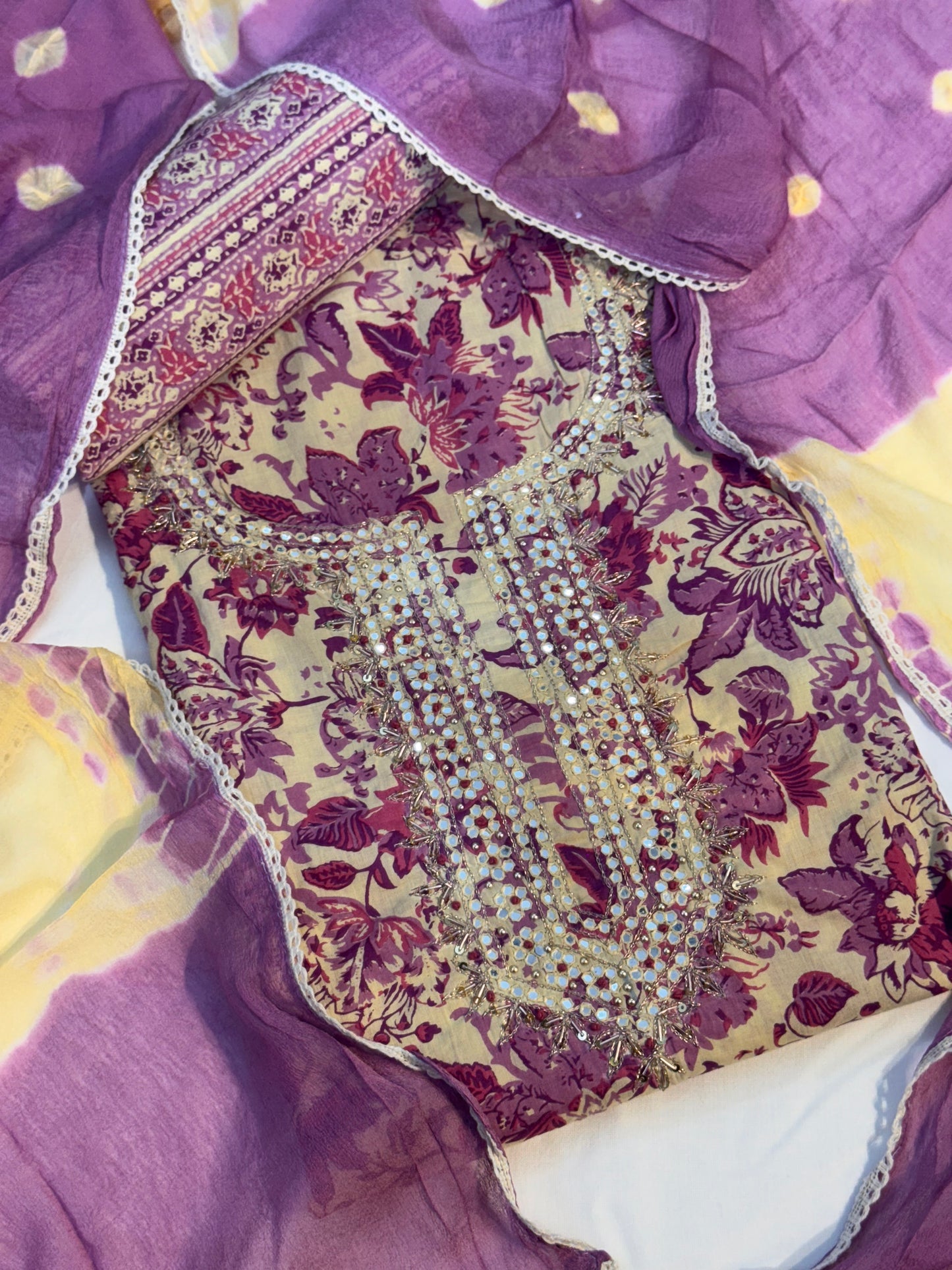 Beautiful Hand Embroidered Cotton Suit