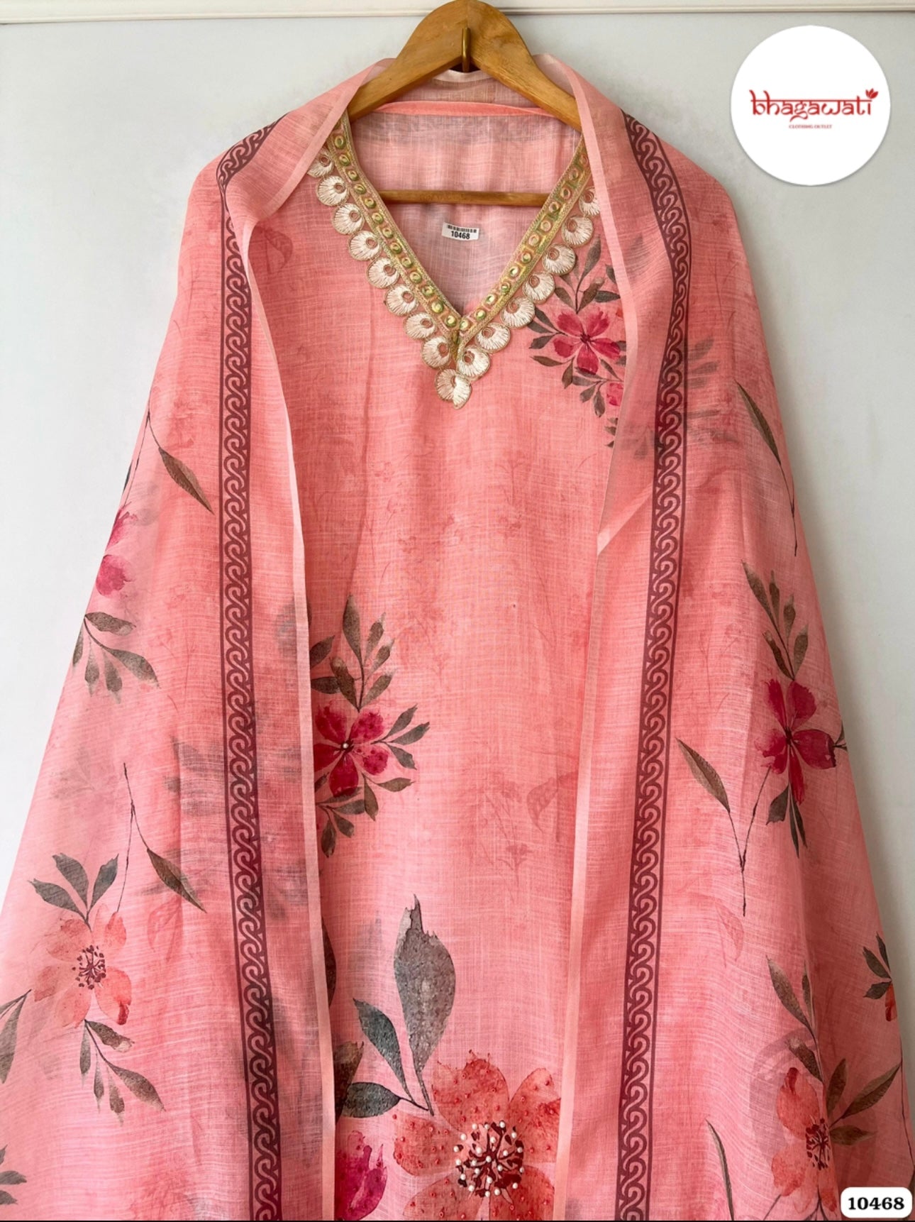 Beautiful Linen Suit with Floral Design