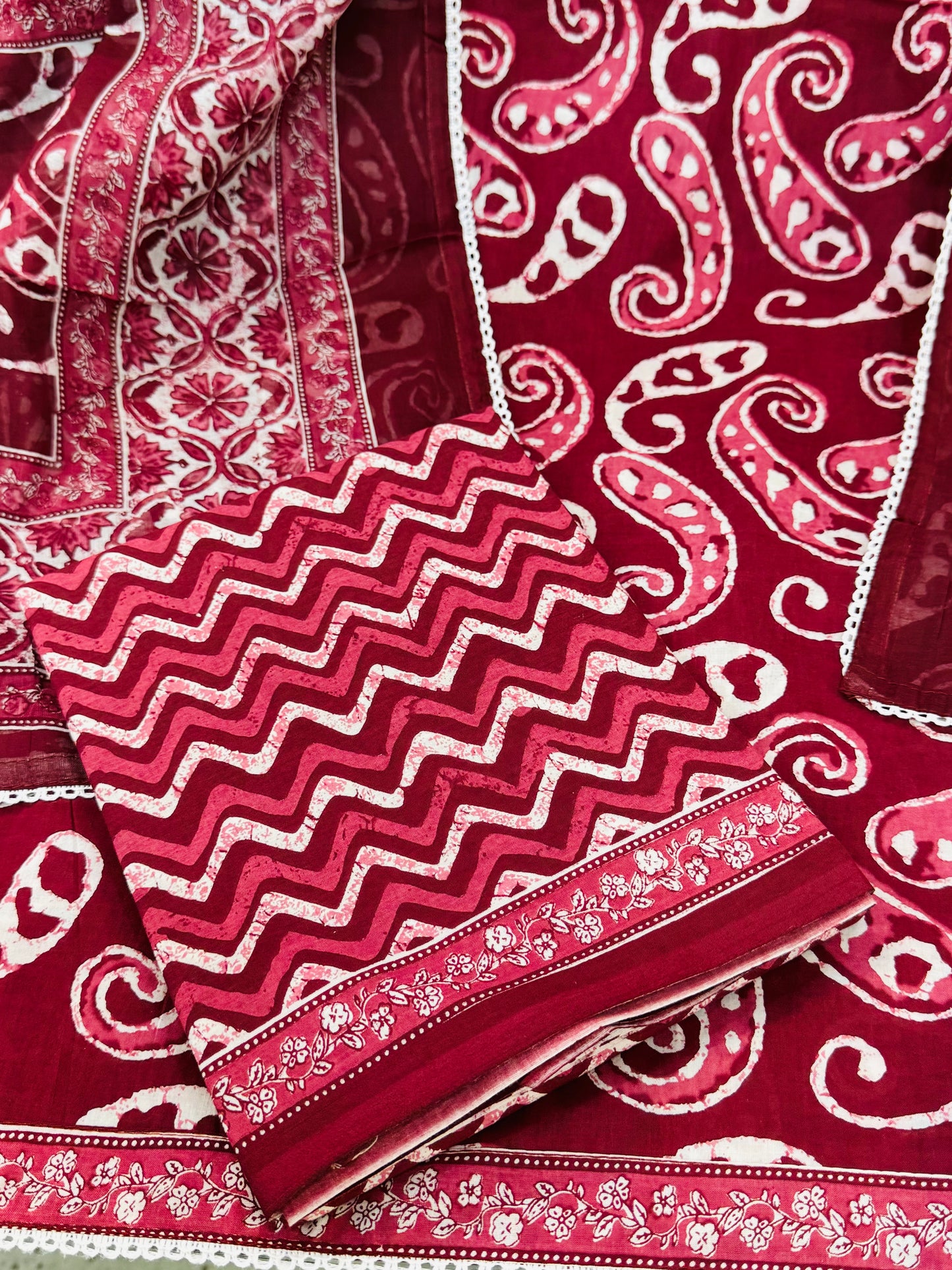 Jaipuri Hand Block Printed Gota work Suit