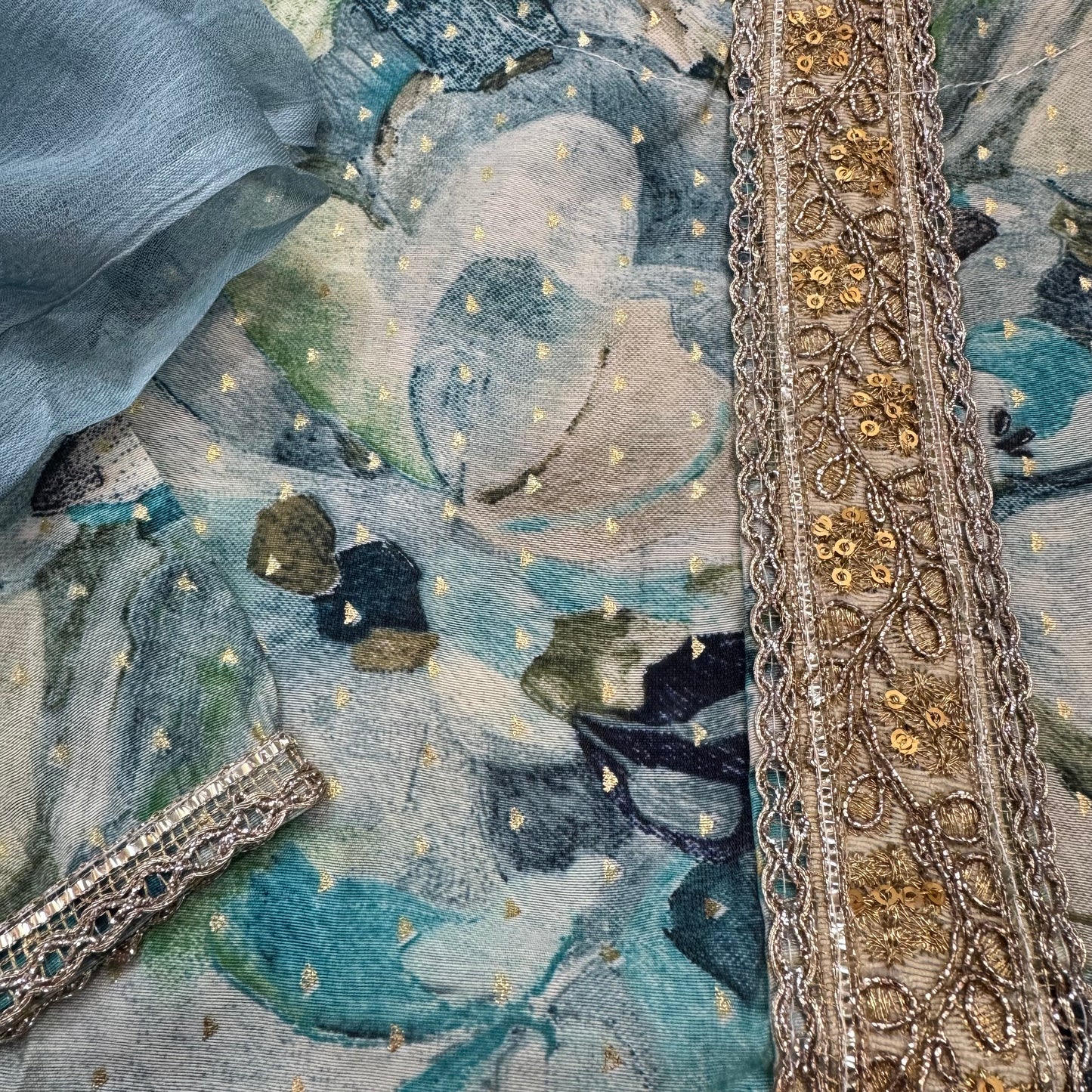 Printed Modal Silk Suit