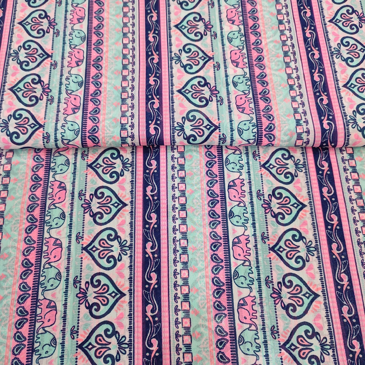 Neon Traditional Georgette Fabric