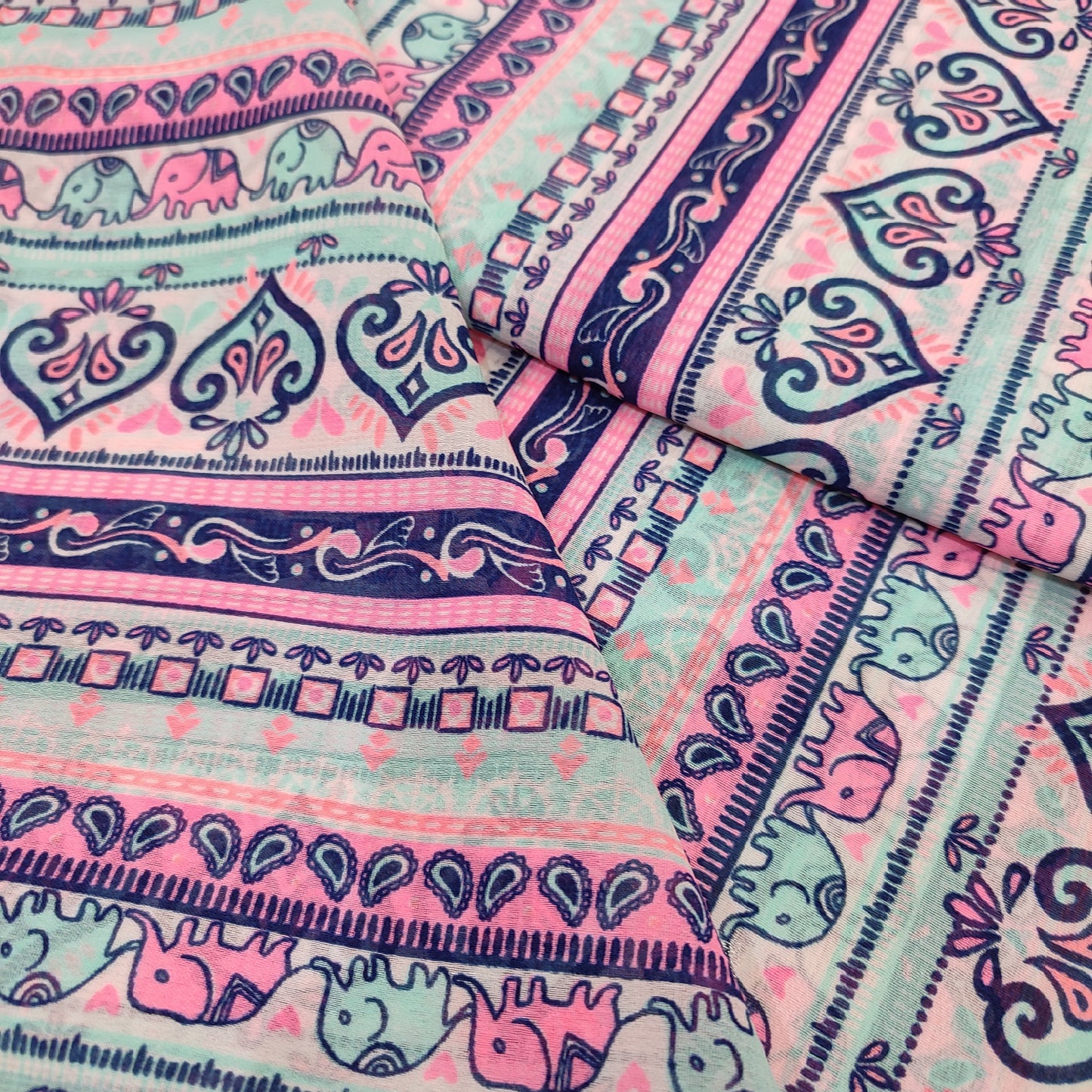 Neon Traditional Georgette Fabric