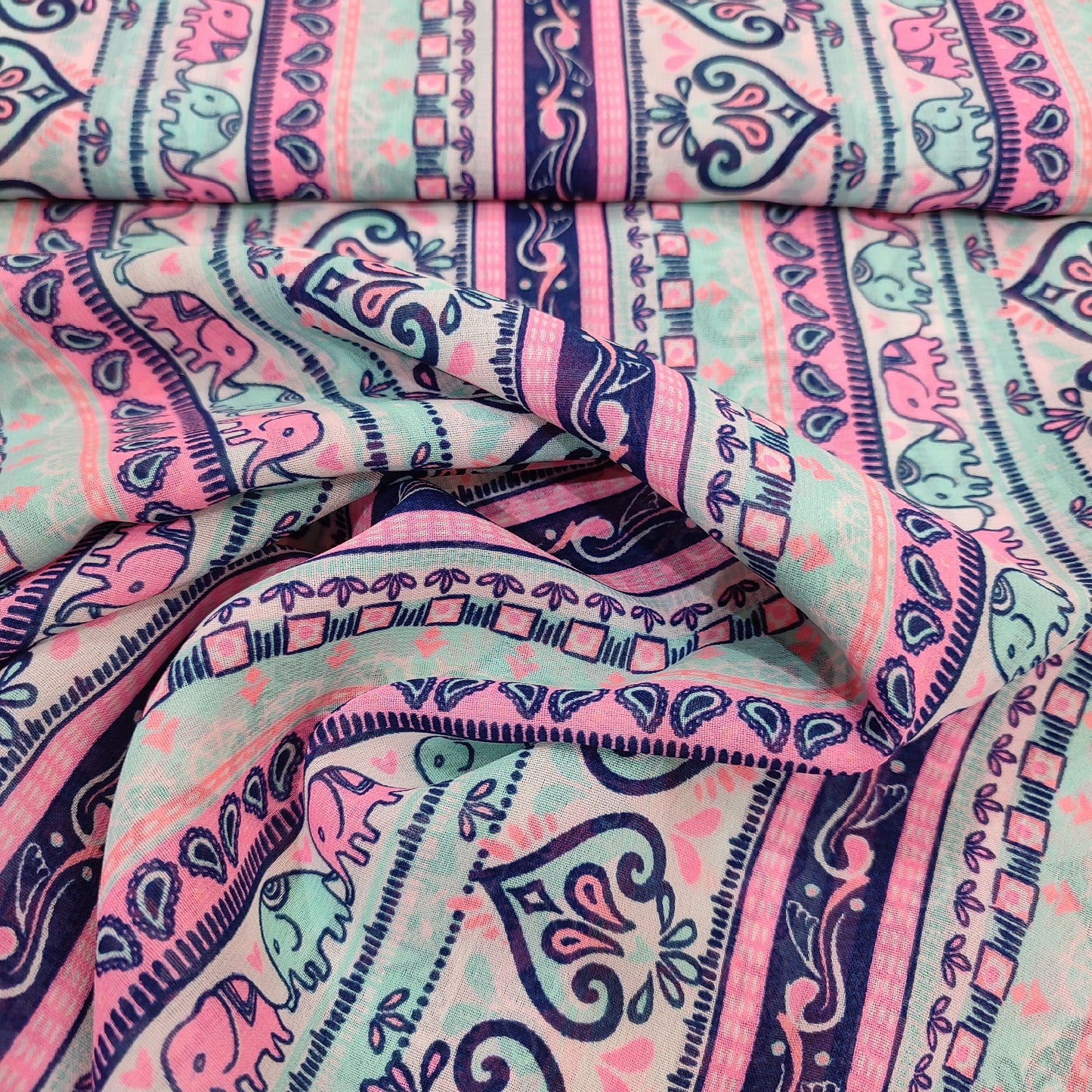 Neon Traditional Georgette Fabric