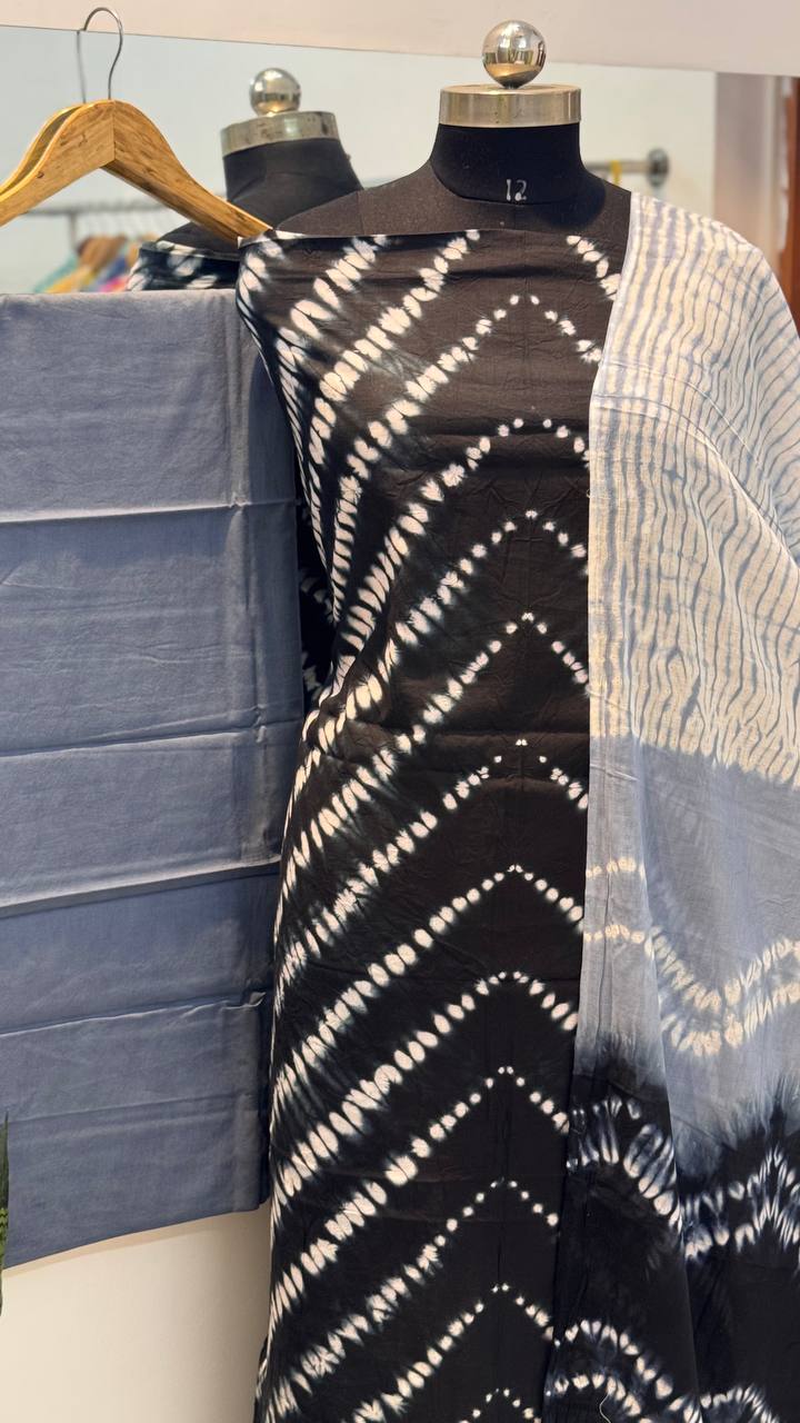 Jaipuri Hand Block Print Suit WIth Mulmul Dupatta