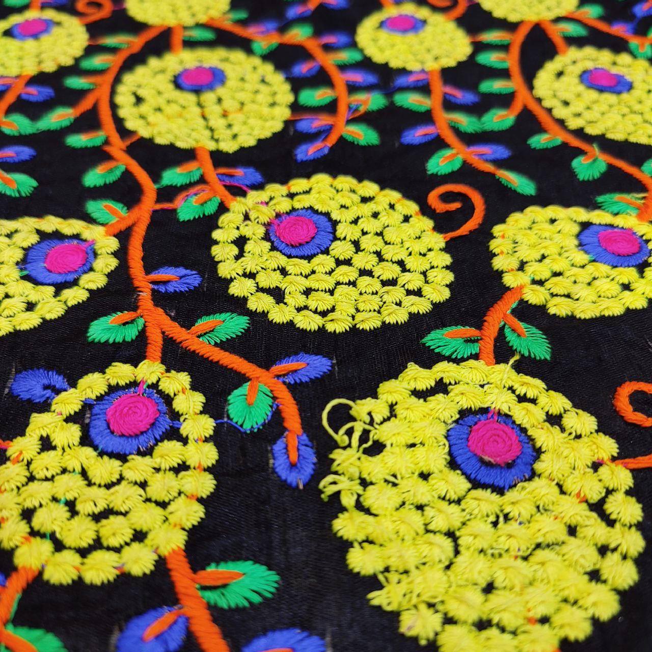 Embossed Petals On Raw Silk