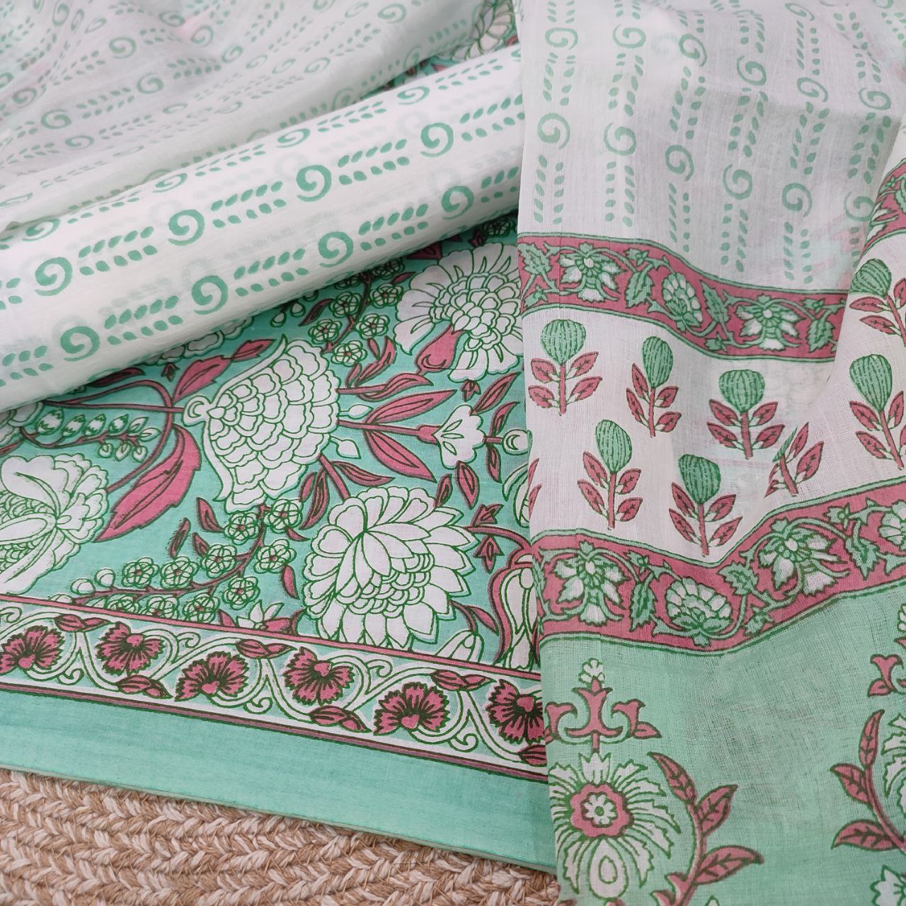 Jaipuri Cotton Suit With Cotton Dupatta