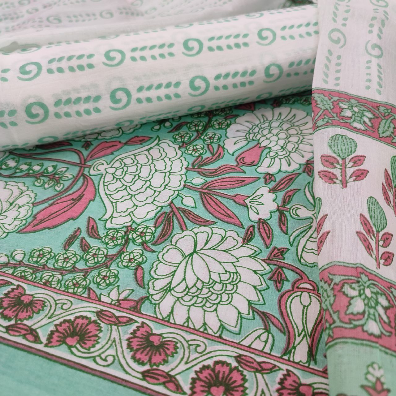 Jaipuri Cotton Suit With Cotton Dupatta