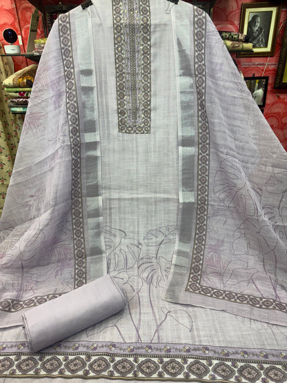 Hand Embroidered Linen Suit