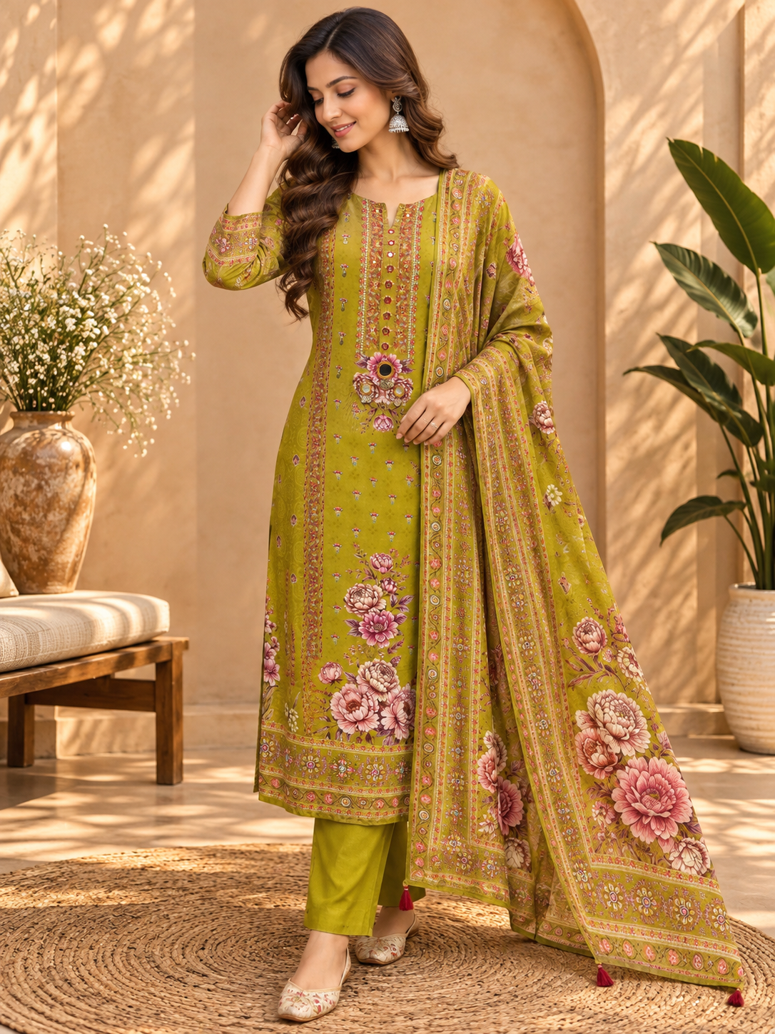 Pure Crepe 3 Pc Suit Set