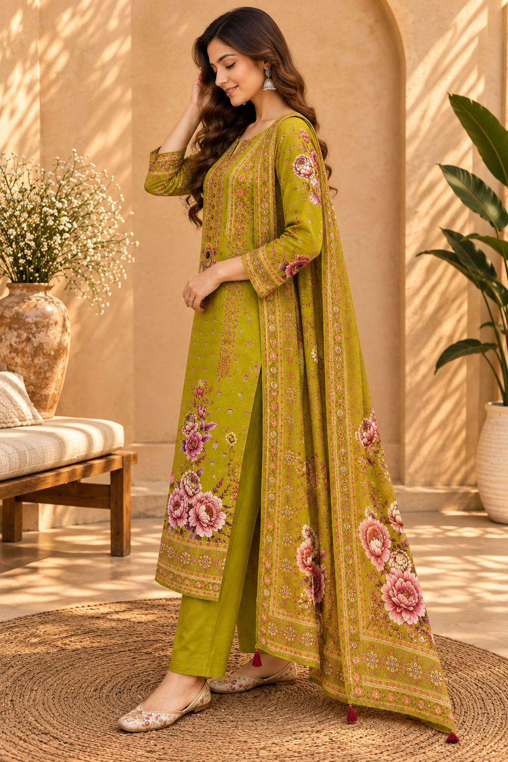 Pure Crepe 3 Pc Suit Set