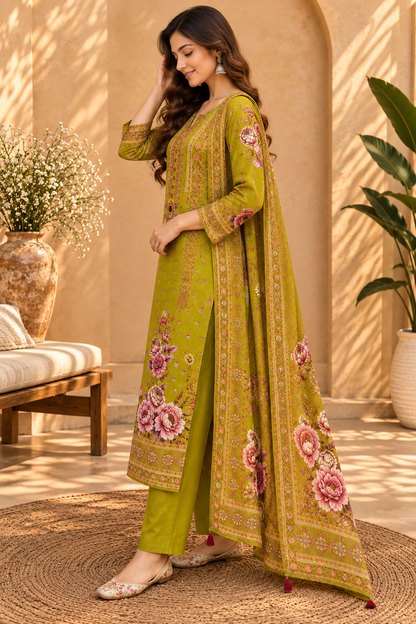 Pure Crepe 3 Pc Suit Set