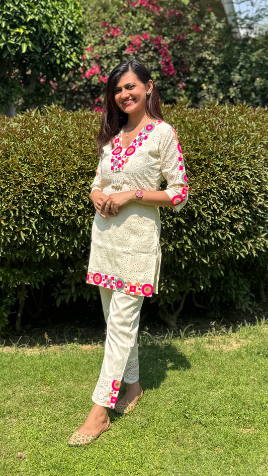 Pure Cotton Embroidered Co-ord Set