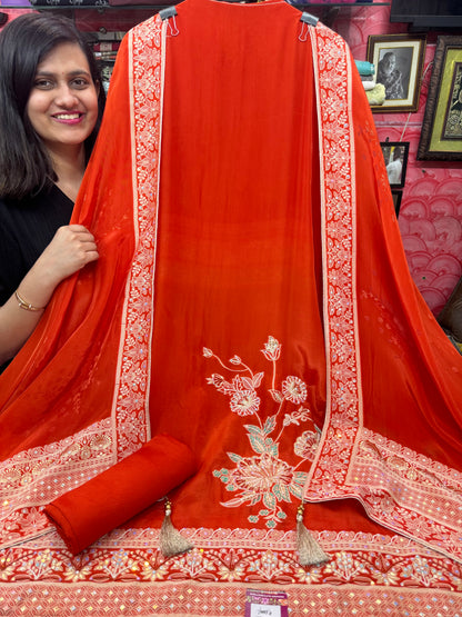 Designer Glass Silk Suit