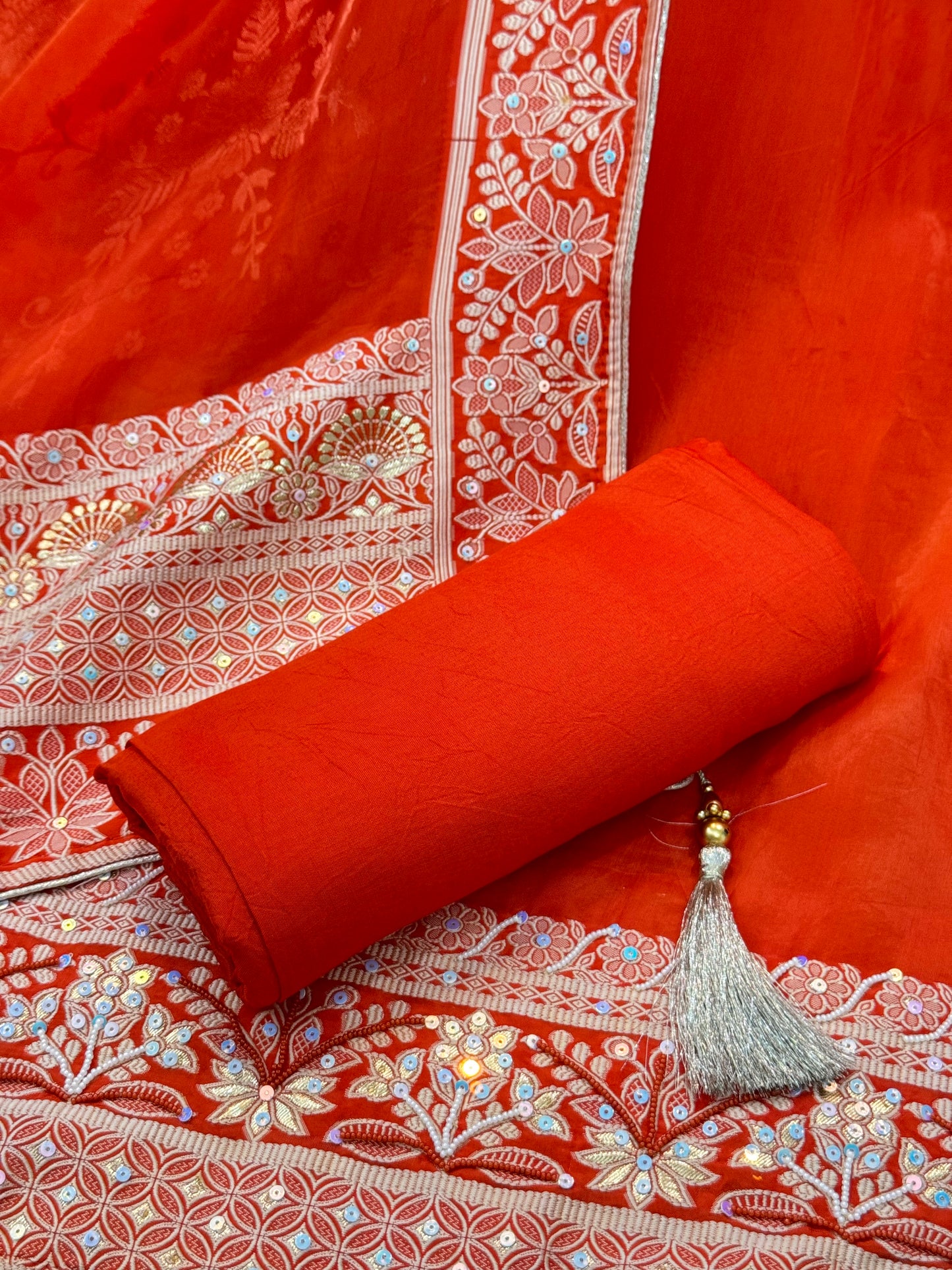Designer Glass Silk Suit