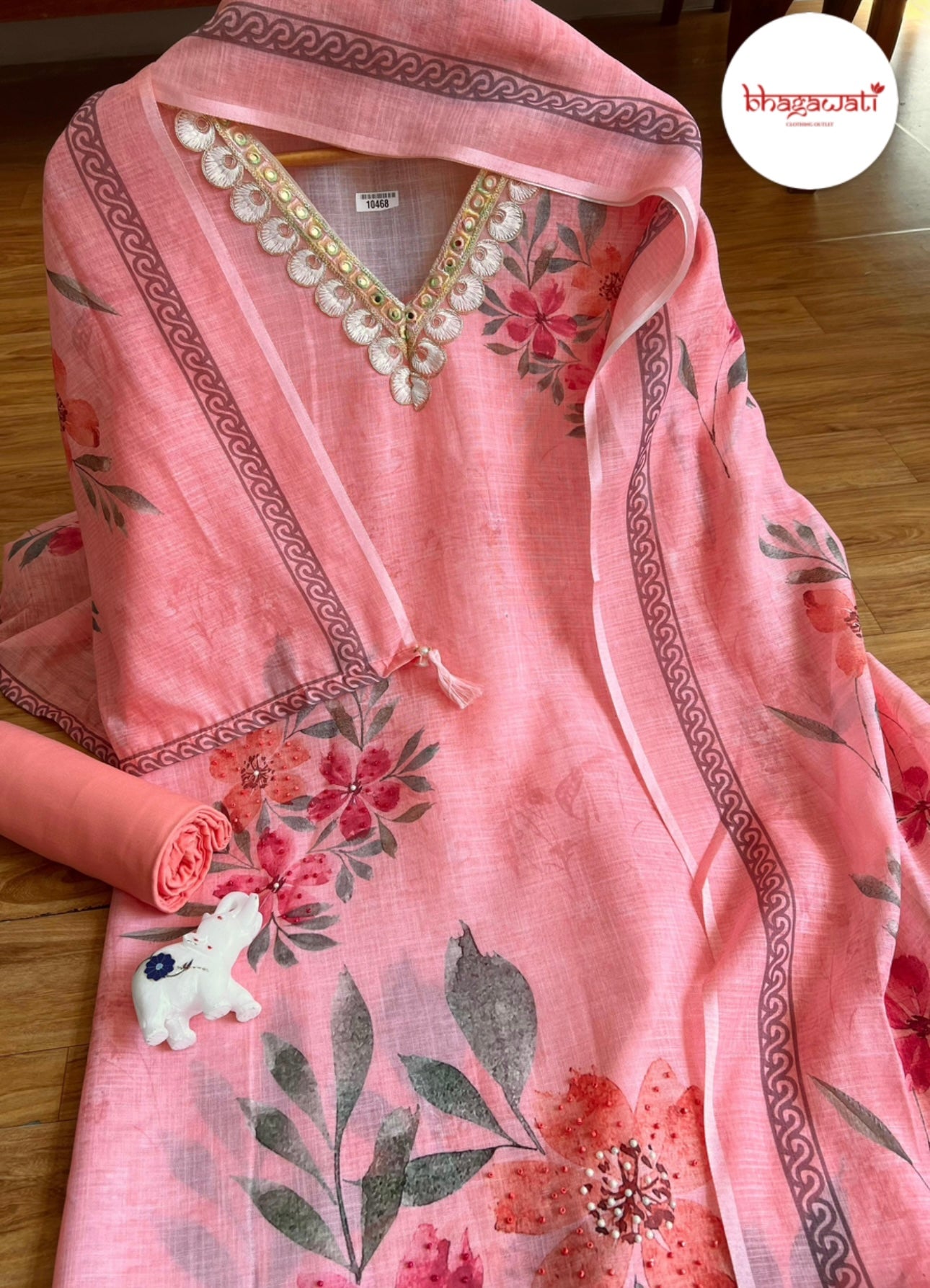 Beautiful Linen Suit with Floral Design