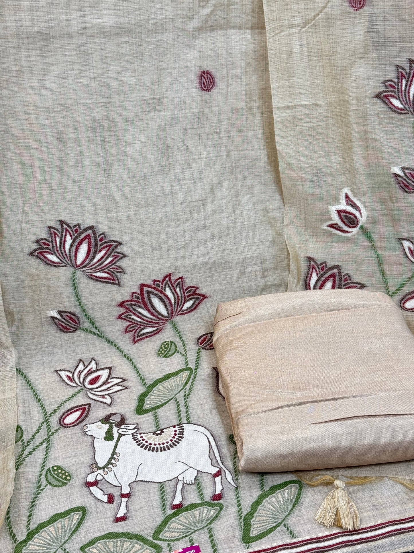 Jamdani Pichwai Art Suit