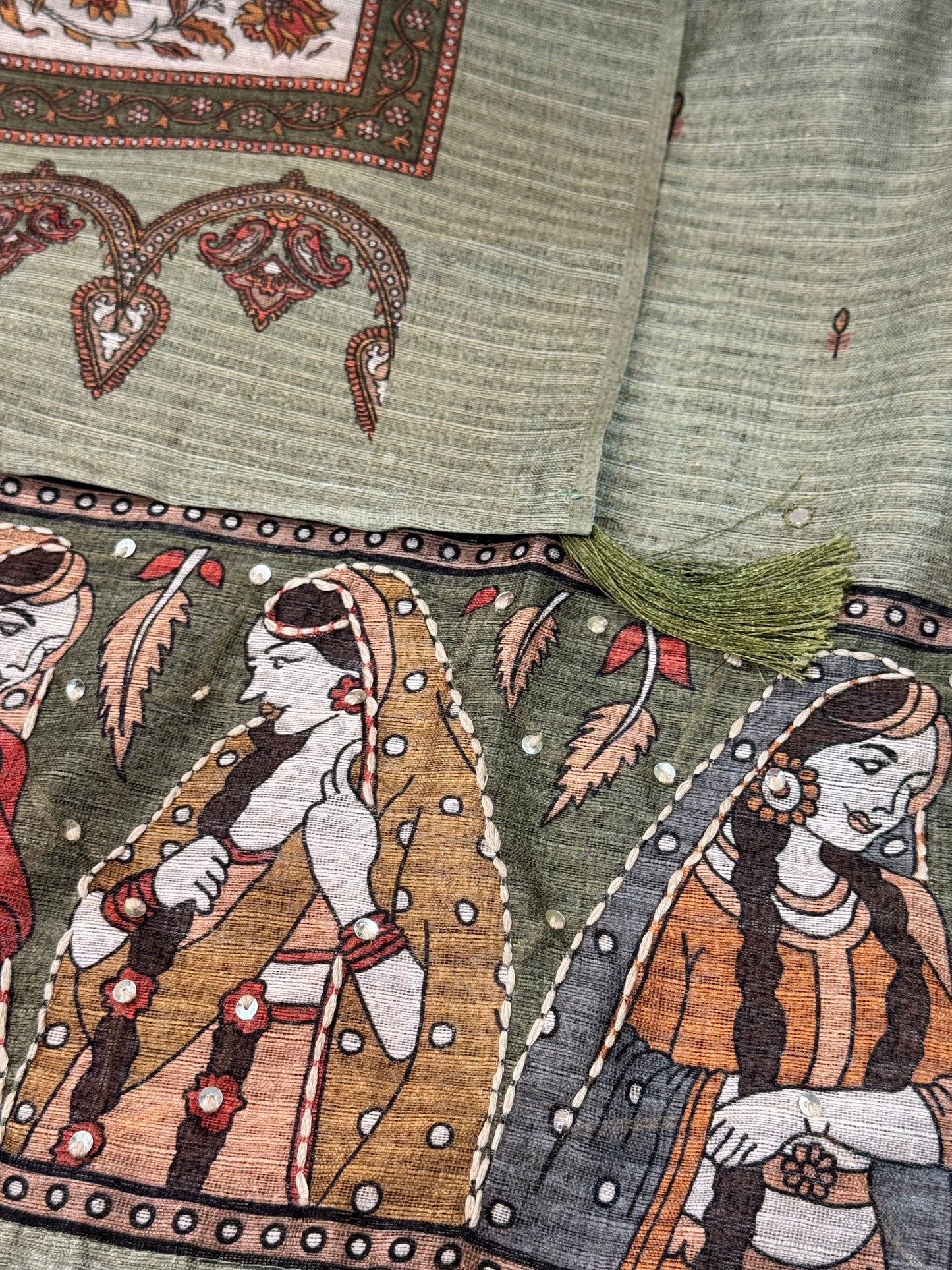 Madhubani Tussar Silk Suit