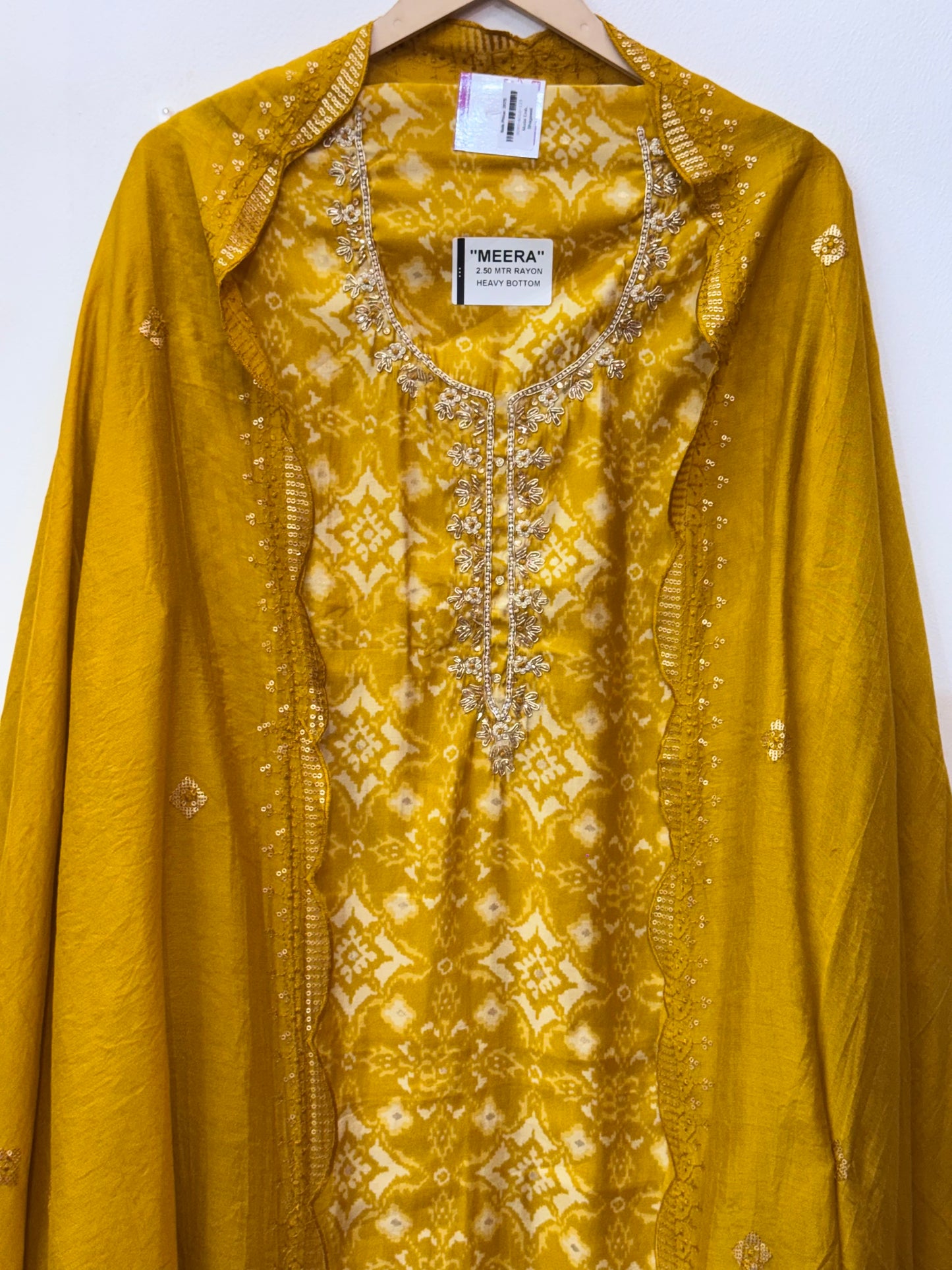 Haldi Special Modal Silk Suit with Hand Embroidery