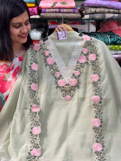Beautiful Embroidered Mulmul Suit