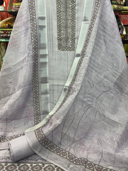 Hand Embroidered Linen Suit