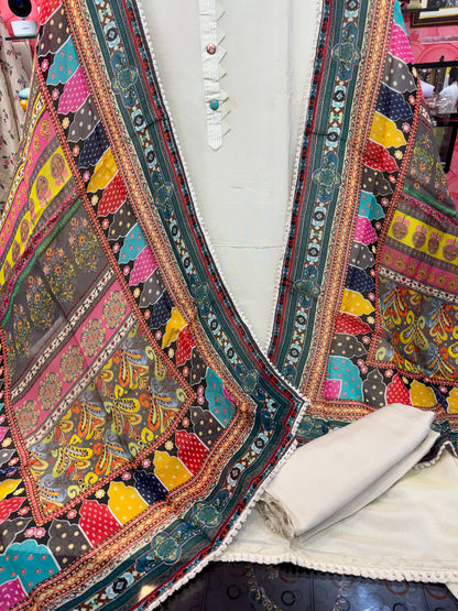 Hand Embroidered Shimmer Silk