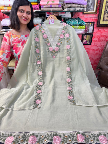 Beautiful Embroidered Mulmul Suit