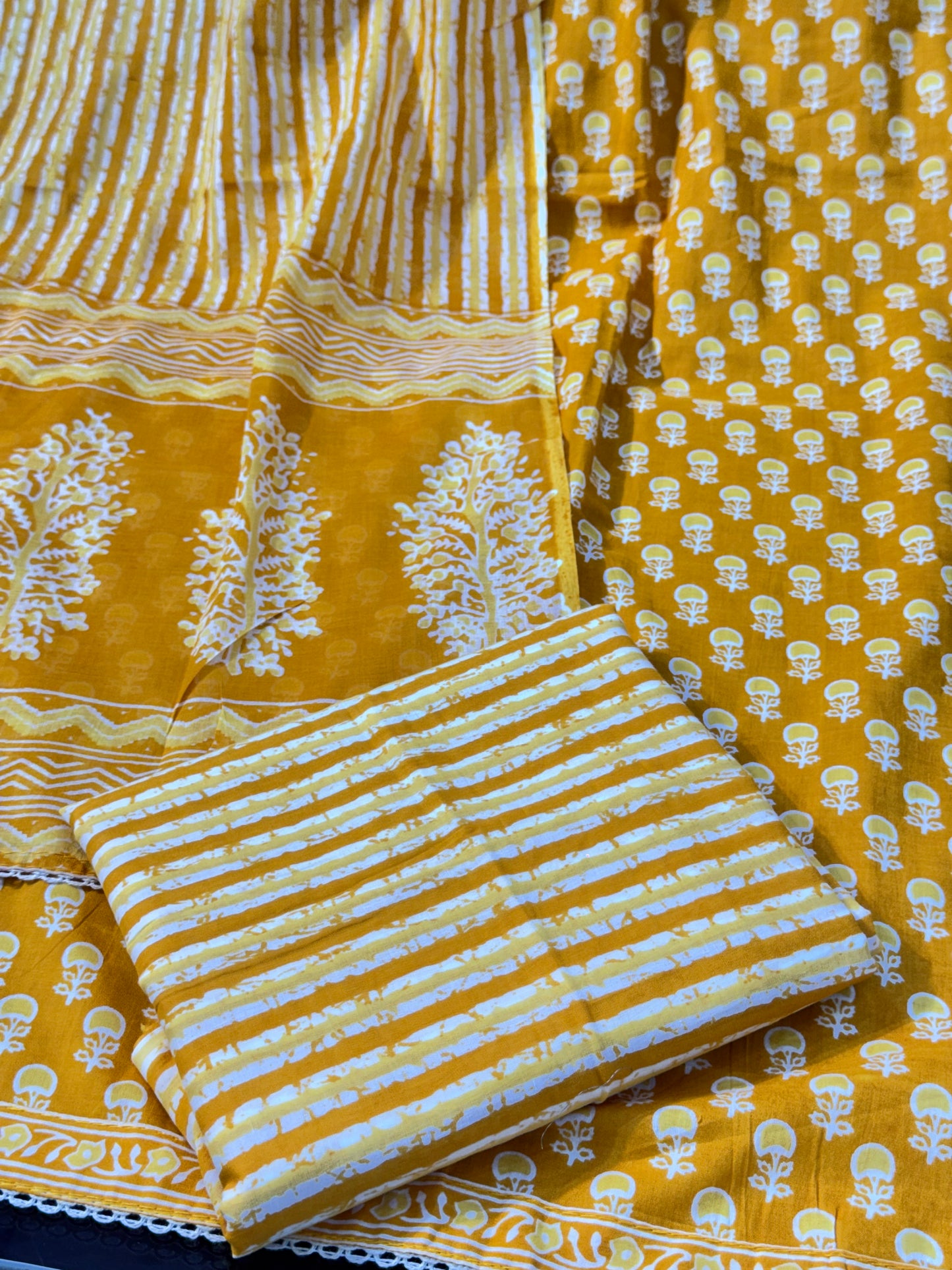Cotton Suit with Designer Neck Patti