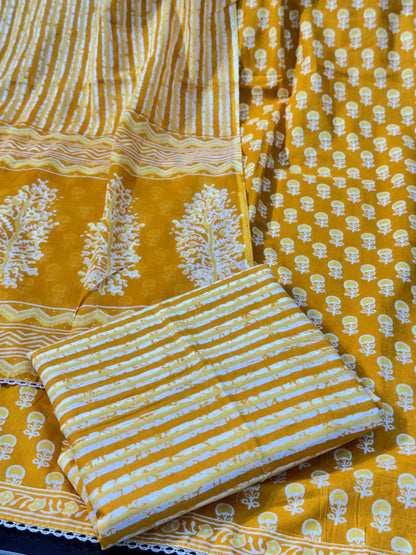 Cotton Suit with Designer Neck Patti