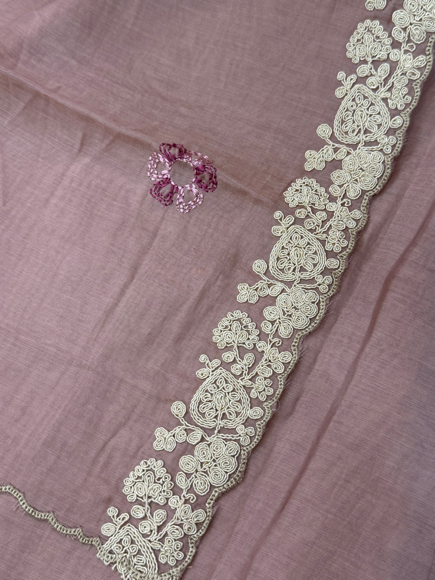 Designer MulMul Suit with Heavy Embroidery