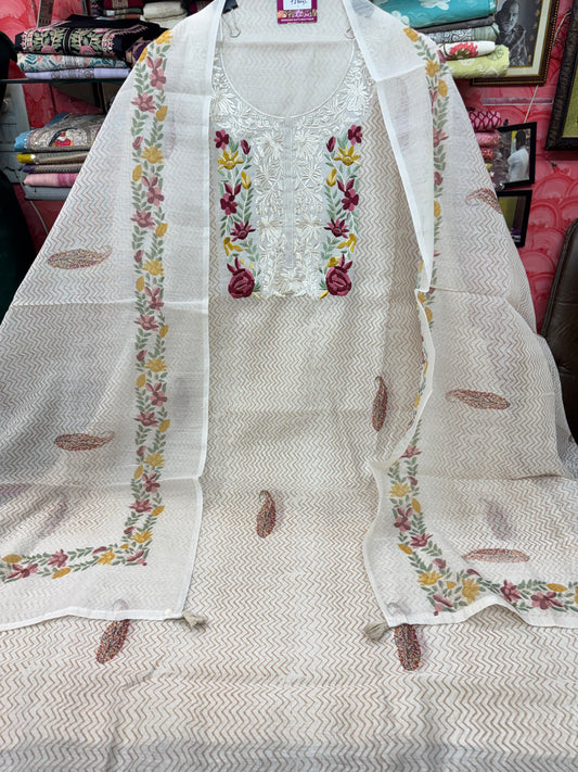 Cotton Suit with Applique Work
